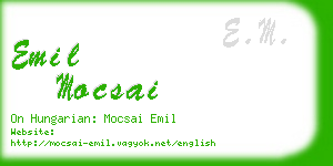 emil mocsai business card